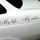 8.5x60cm My Life My Rules Car Stickers Reflective Decals Auto Styling Black