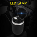 Push Type Portable LED Car Ashtray Cigarette Cylinder Holder (Black) Newly