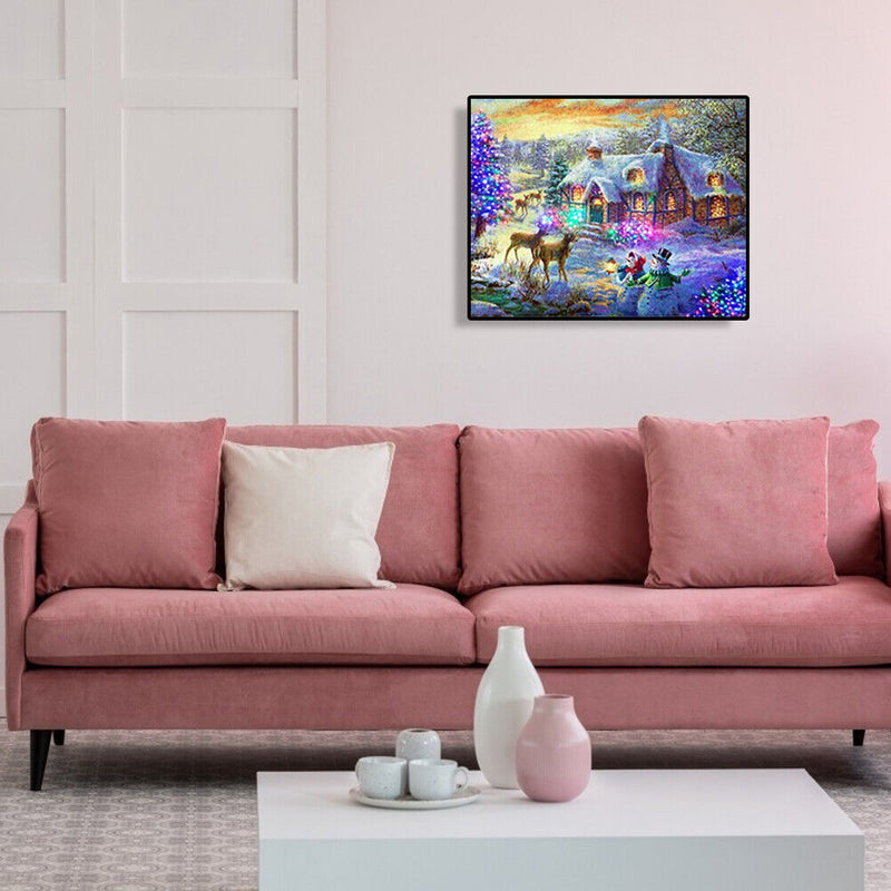 Snowman 5D Full Square Drill Diamond Painting DIY Christmas Decor Kids Gift