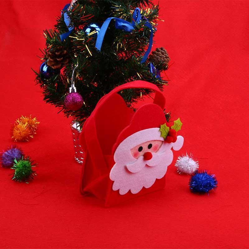 Christmas Gift Bag Kids Candy Handbag Xmas Party Decoration Sack(Santa)