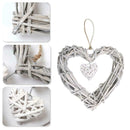 Wicker Heart Wreath Shabby Wall Hanging Wedding Birthday I1A9 Decor Party A4A5