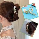 Lily Flower Hairpin Women Metal Hair Claw Barrette Headband Ponytail Crab A4Q8