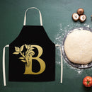 Letter B Printed Linen Apron Waterproof Kitchen Cooking Bibs Pinafore (2)