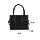 Rero Women Checker Pattern Thick Chain Shoulder Messenger Bags Casual PU Purse