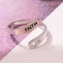 Opening Rings Stainless Steel Couple Love Hope Friendship Jewelry Accessories