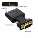 VGA Female HDMI Male VGA to HDMI Cable Audio Adapter HDMI-compatible Converter