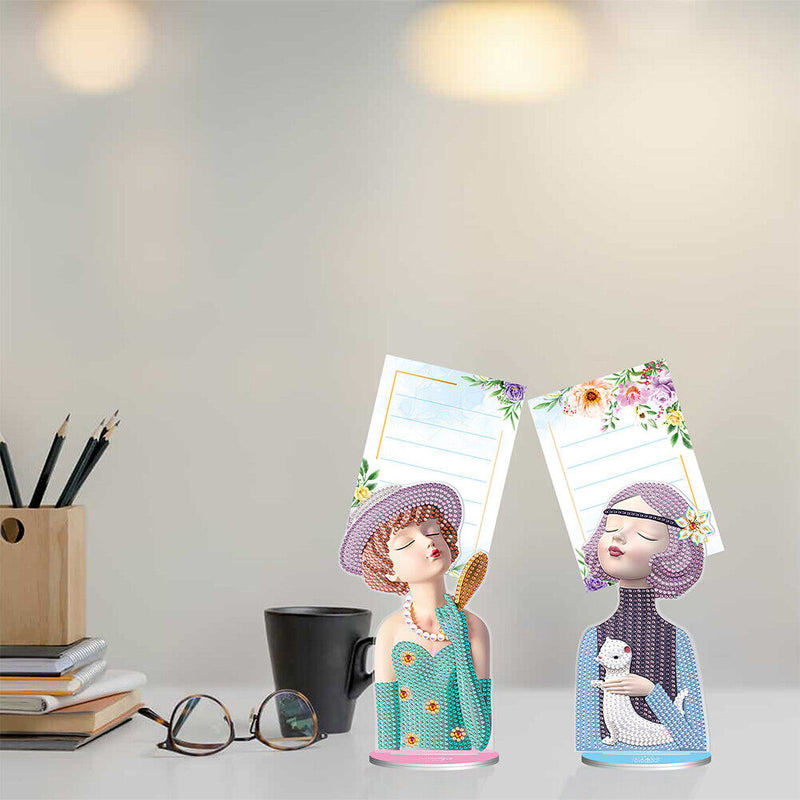 2pcs Diamond Painting Note Holder Valentine Gift Card Table Stand (BQJ03)