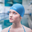 Waterproof Swimming Caps Women Men Silicone Ear Protection Swim Hat (Blue) Newly