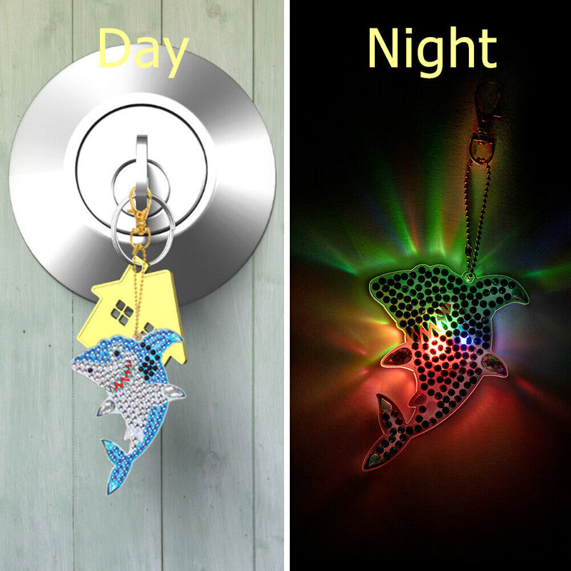 Animal 5D Diamond Painting Keychain Acrylic Keyring Slap Luminous DIY Bag D