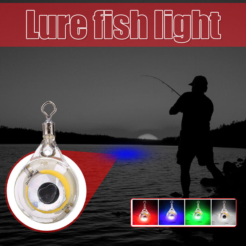 3x Fishing Lure Trap Light LED Underwater Eye Shape Bait Lamp (Colorful) Newly