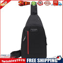 Retro Men Patchwork Travel Crossbody Chest Bag Casual Large Handbag (Black)