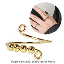 Adjustable Fidget Single Coil Spiral Beads Rings Rotate Freely for Girl Gifts