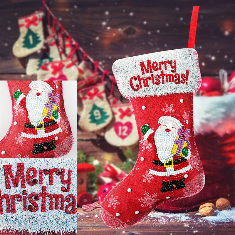 Christmas Socks Pendant DIY Diamond Painting Handwork Christmas Tree Decorations