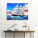 Paint By Numbers Kit DIY Sailboat At Sea Hand Painted on Canvas Oil Art Craft