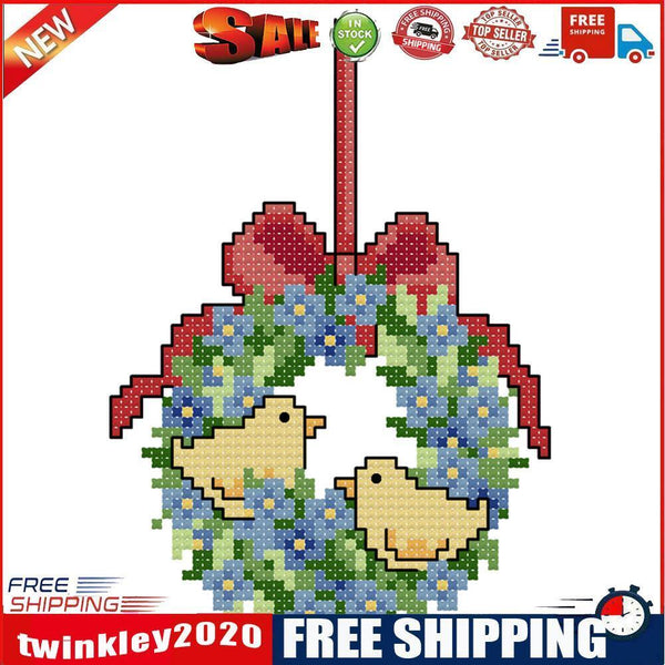 14CT Stamped Cross Stitch Needlework Embroidery Craft (C998 Xmas Wreath)