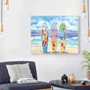 Oil Paint by Numbers Christmas Surfboard Canvas Artwork Living Room Picture Kit