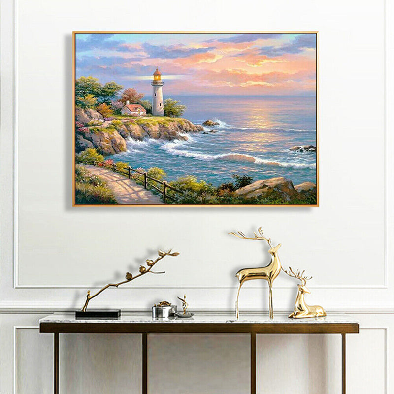 Oil Paint By Numbers Picture DIY Painting Ocean View Painting Kit Artwork