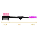 Double-ended Eyebrow Brush Eyelash Brush Comb and Round Comb Teeth (Purple)