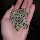 6pcs Gambling Luminous Dice with Round Corner Dots for Night KTV Bar Supplies