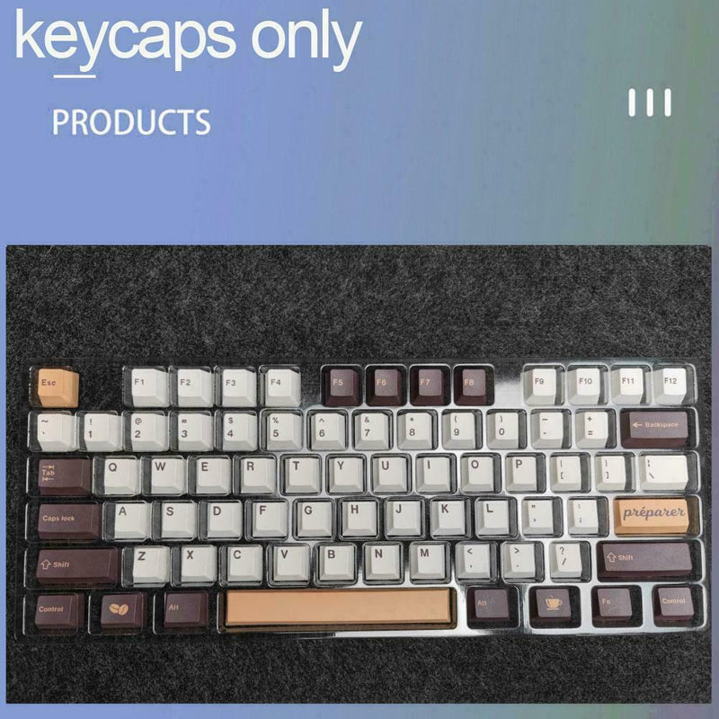 GMK 129 Keys Coffee Keycaps Set PBT Sublimation For CHERRYs Mechanical F7G9