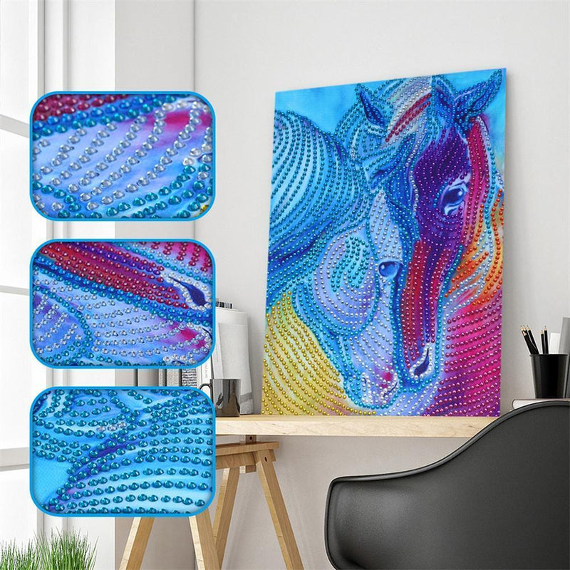 Ecotrump 5D DIY Special Shaped Diamond Painting Novelty Horse Cross Stitch Mosaic