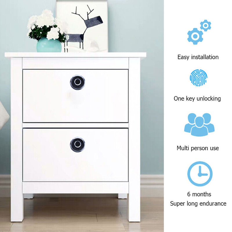 Smart Drawer File Cabinet Fingerprint Lock Anti-Theft Security Padlock Kit