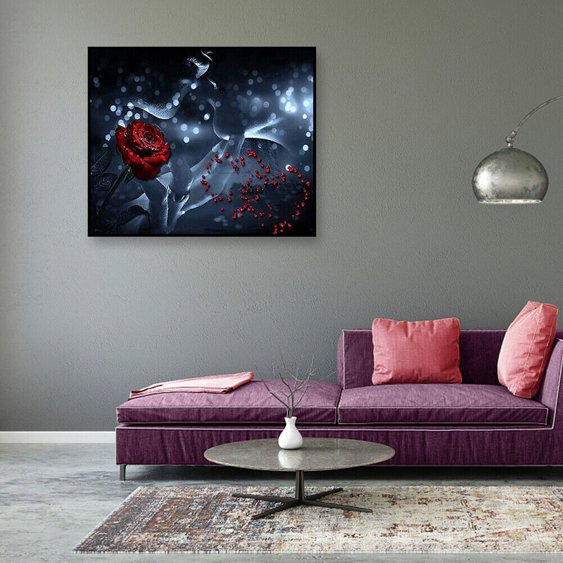 Point Drill Craft 5D Rose Lover Round Drill Diamond Painting On Canvas Mosaic