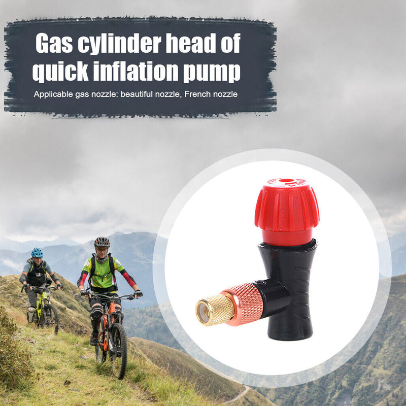 CO2 Mountain Bike Inflator Portable Presta Schrader Valve Head MTB Tire Ada