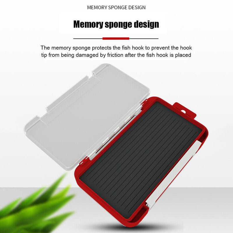 2 Layer Fishing Hook Lures Bait Box Waterproof Fishing Tackle Case (Red) Newly