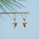 Animal Design Pendant Necklace Long Tassel Crystal Birds Drop Earrings