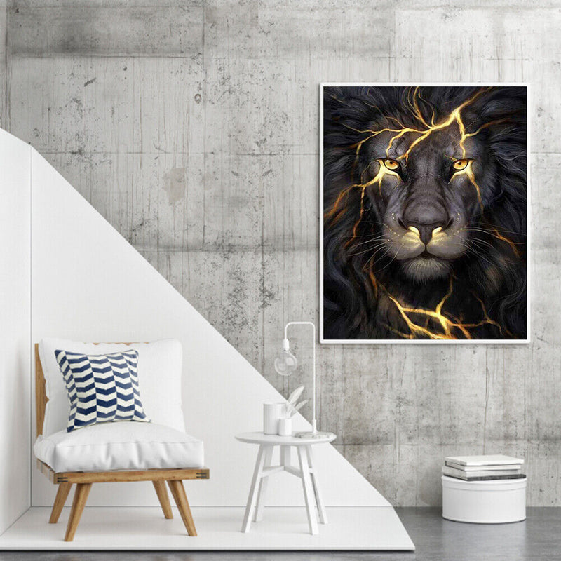 5D DIY Diamond Painting Kits Full Square Drill Lion Mosaic Picture Wall Decor