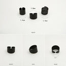 Women Gothic Jewelry Band Midi Above Knuckle Ring Set Punk Black Stack Plain