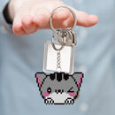Bead Cross Stitch Stamped Needlework DIY Cartoon Cat Keychain Kit (SMX-070)