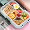 Microwave Lunch Box Food Grids Storage Container School Bento Box (Blue) Newly
