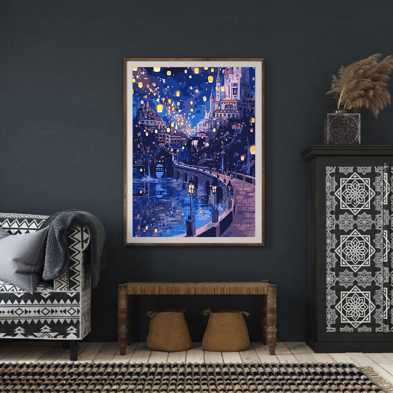 40x50cmNight Scenery Oil Paint By Numbers Picture DIY Painting SXD202106004