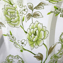 Peony Curtain Living Room Bedroom Home Door Window Curtain (Green)