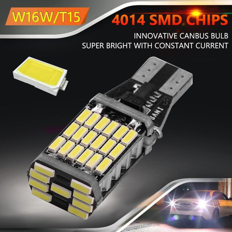 T15 W16W LED Car Reverse Turn Signal Light Bulb 4014 45SMD Bulb (White)