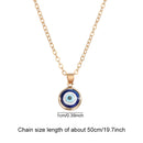 Evil Eye Pendant Necklace Chain - Blue Eyes Alloy Rope Chain (Blue Pink) Newly