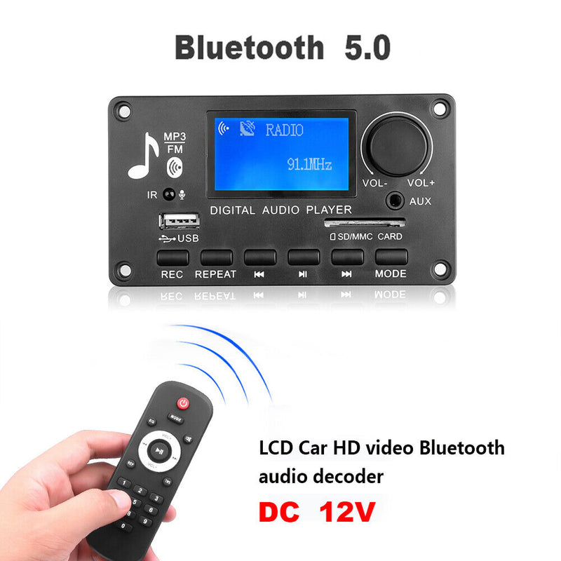 12V Bluetooth Compatible 5.0 Amplifier WMA WAV FLAC APE MP3 Player Decoderpla