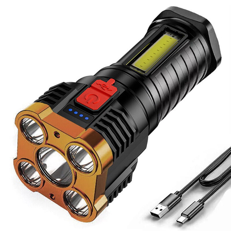 4LED Flashlight Portable USB Charging 500LM COB Flashlight Flashlight Camping Wa
