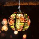 8 inch LED Solar Lantern Waterproof Pendant for Decor (Black Base Flower B)