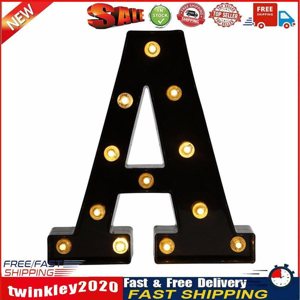 Letters LED Night Lights Alphabet Symbol Sign Lamp Home Wedding Decor (A) Newly
