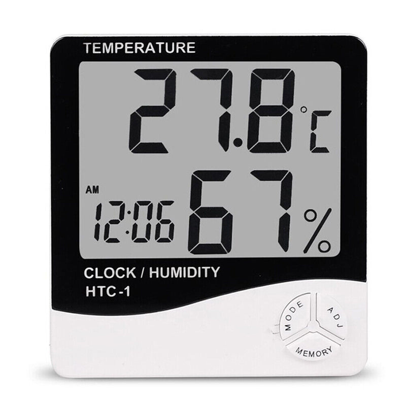 HTC-1 Large LCD Digital Indoor Hygrometer Room Thermometer with Alarm Clock