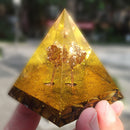 Orgonite Pyramid Amethyst Peridot Healing Crystal Energy Collector Decor Craft