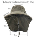 Men Women Fishing Sun Hat UV Protection with Neck Cover Outdoor Sunshade Cap
