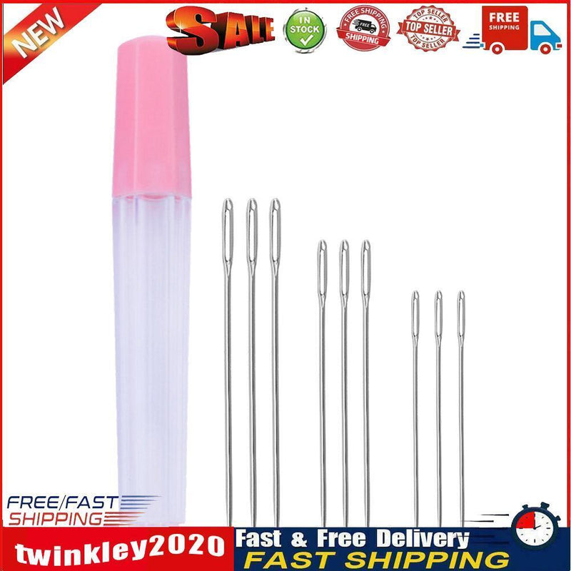 Big Eye Sewing Needles Set Stainless Steel Stitching Tools (3pcs a bottle) Newly