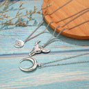 Fashion Multilayer Necklace Geometric Round Cow Head Horn Pendant Chains