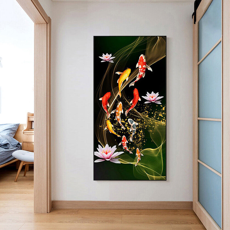 Nine Fish Oil Paint By Numbers DIY Acrylic Painting Wall Art Picture Home C