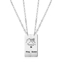 Day Gift King Queen Cross Chain Couples Necklace Pinky Promise Forever