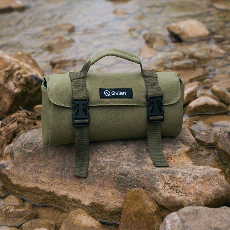 Qvien Outdoor Cassette Stove Storage Bag Canvas Camping BBQ Gas Tank Protector